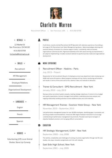 Снимка шаблон за CV Corporate