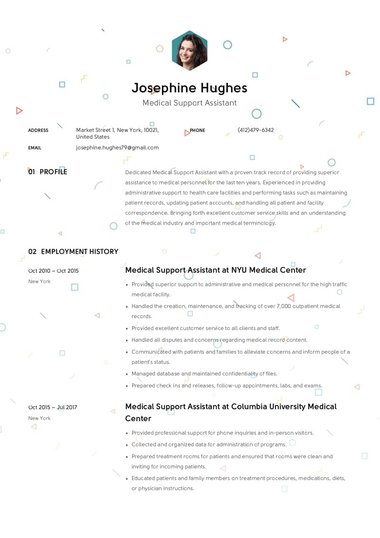 Снимка шаблон за CV Confetti