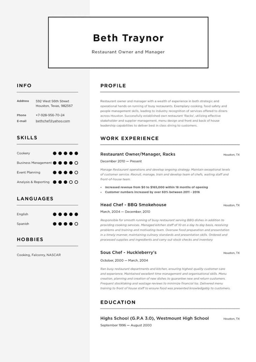 Амстердам resume template