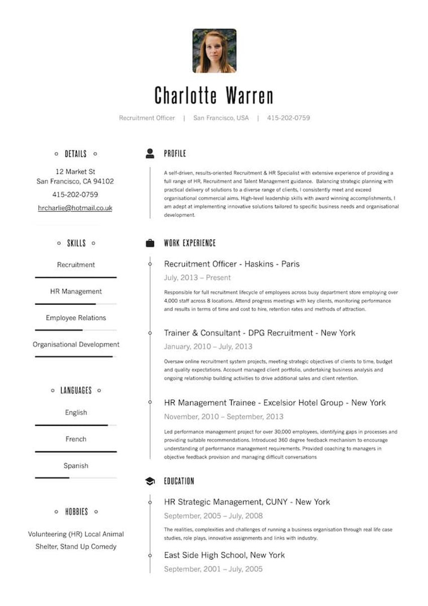 Ню Йорк resume template